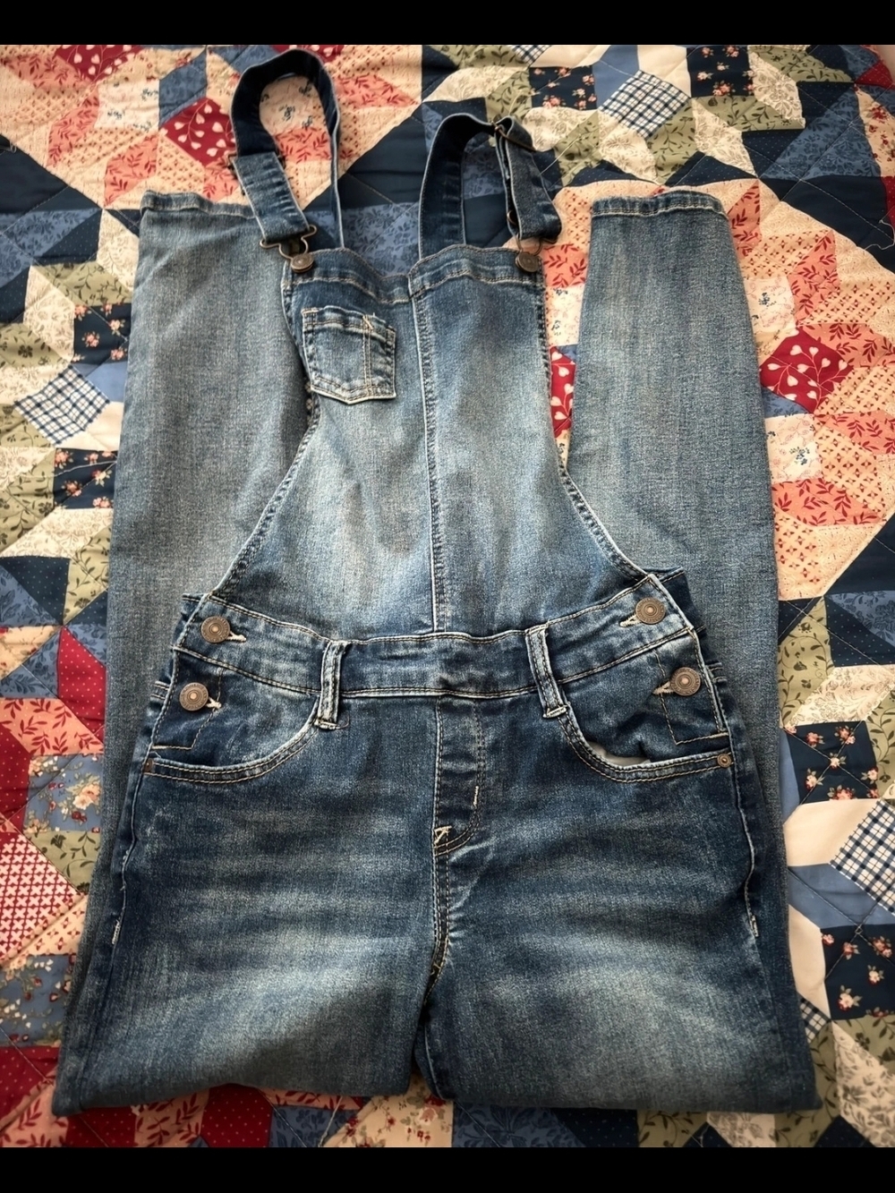 Wallflower Washed Indigo Denim Overalls for Women - Picture 2 of 4